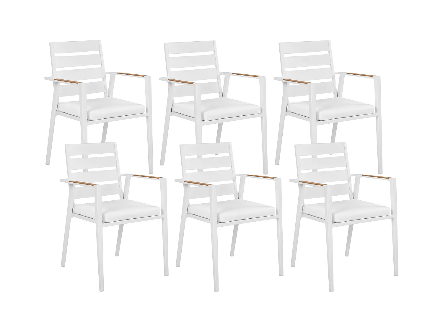Lot de 6 chaises de jardin TAVIANO Métal Blanc