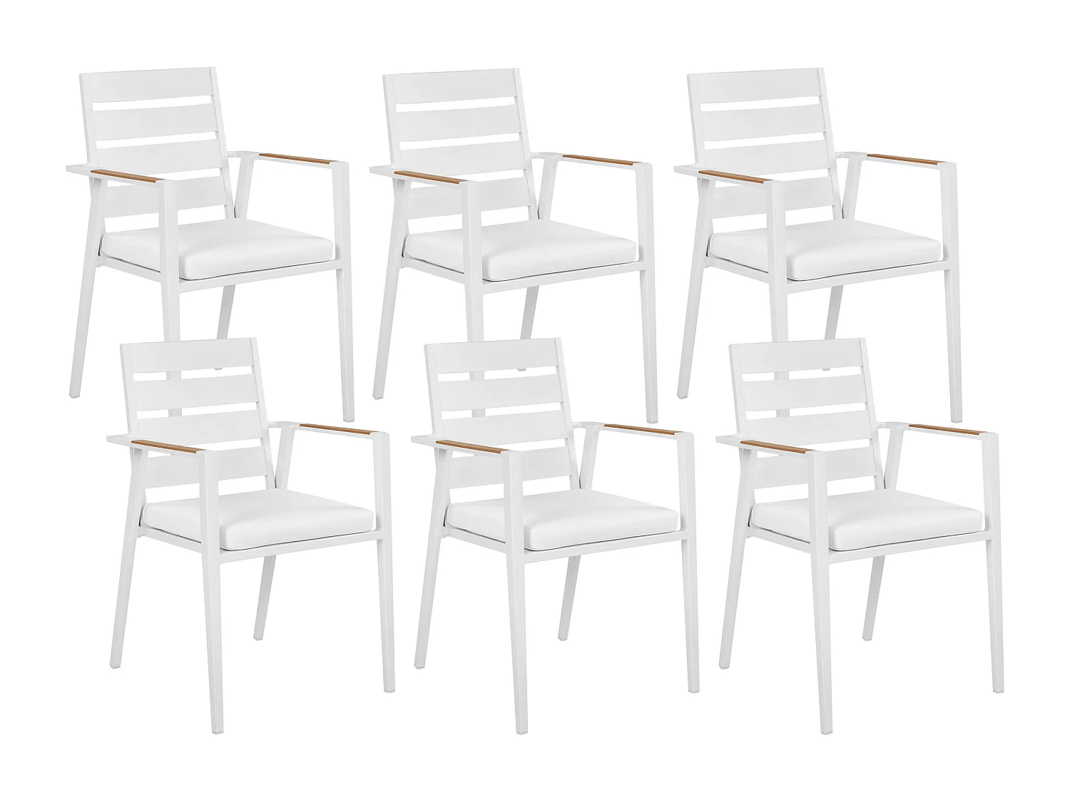 Lot de 6 chaises de jardin TAVIANO Métal Blanc