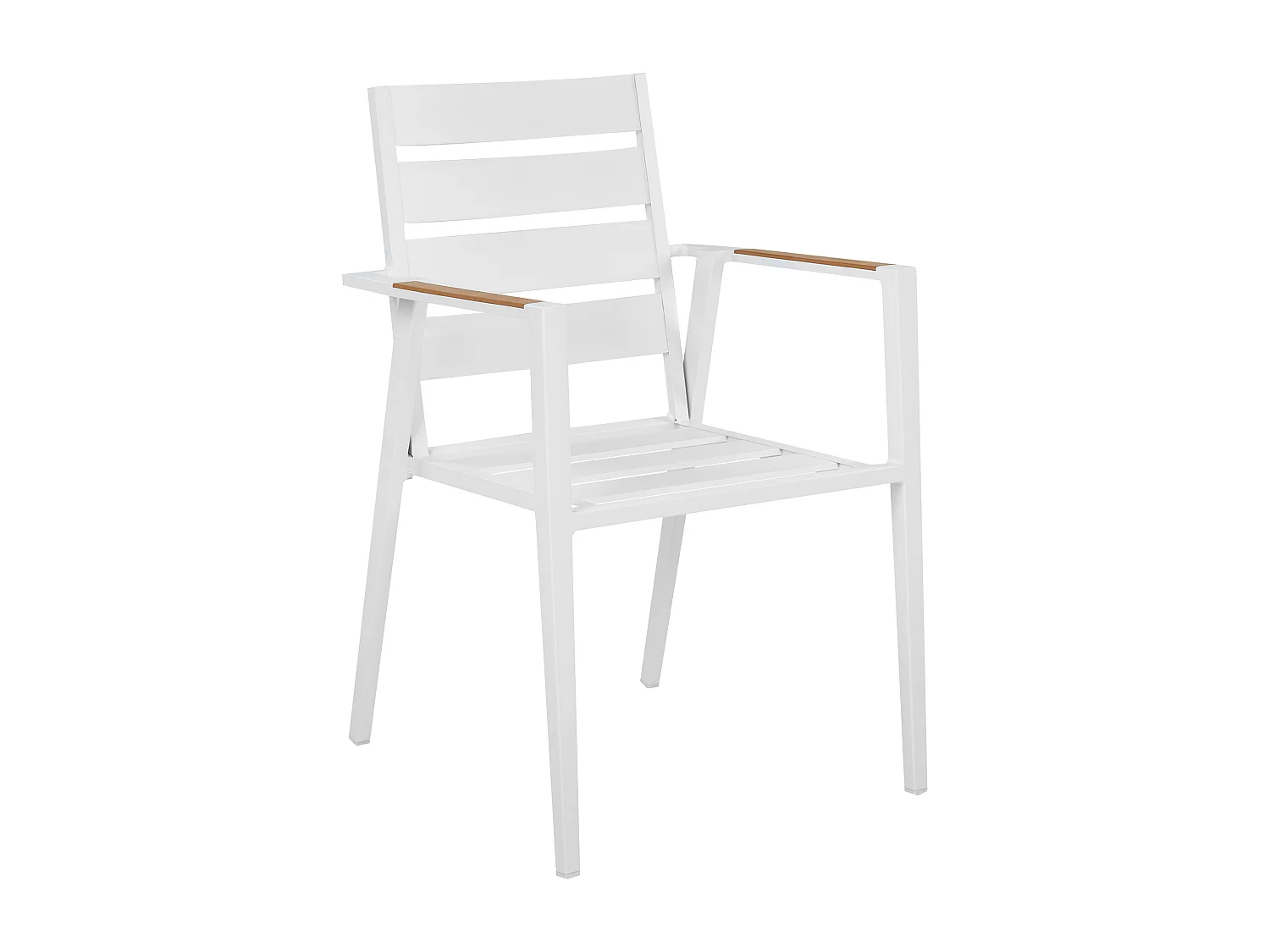 Lot de 4 chaises de jardin avec coussins TAVIANO Métal Blanc