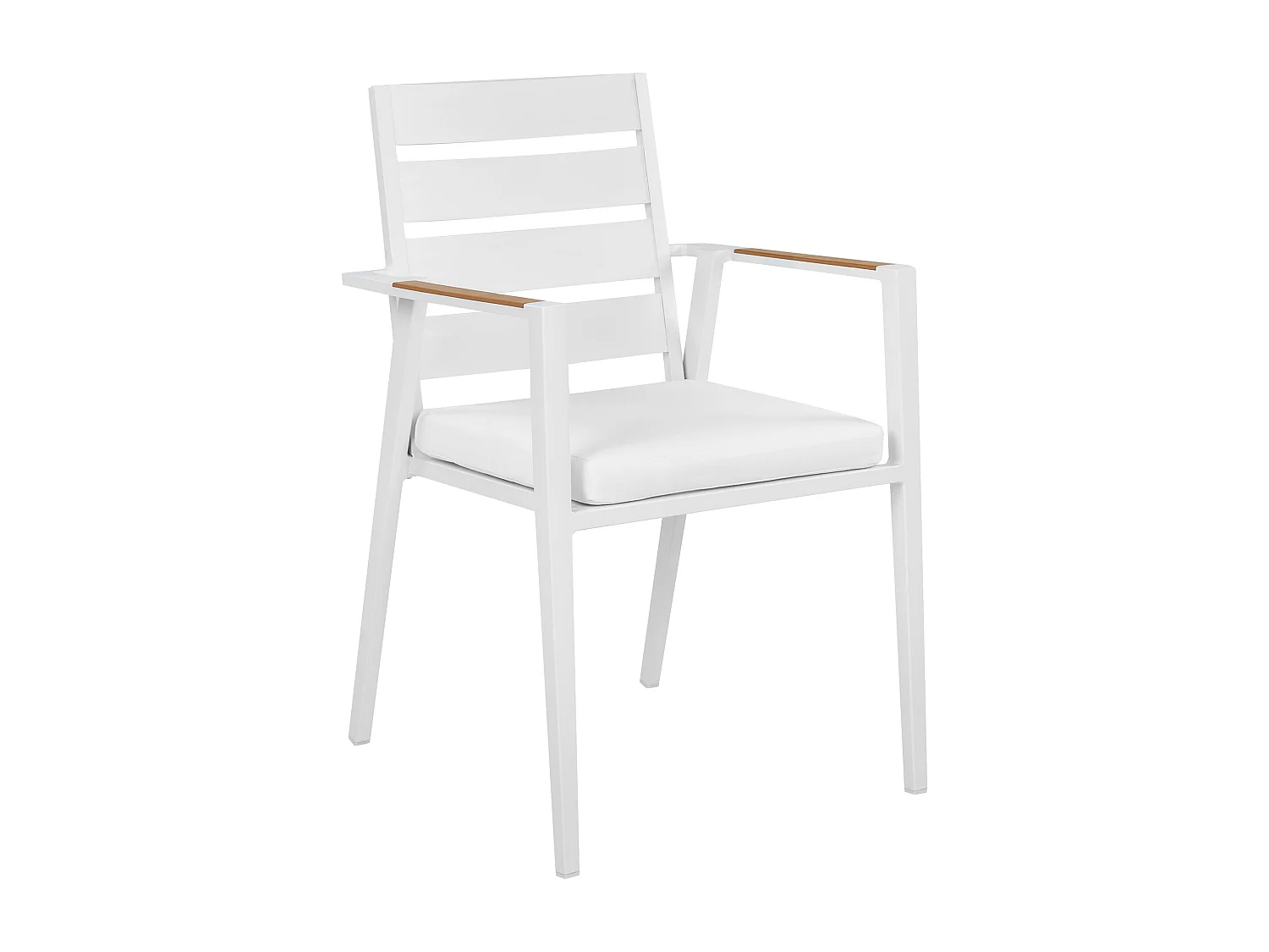 Lot de 4 chaises de jardin avec coussins TAVIANO Métal Blanc