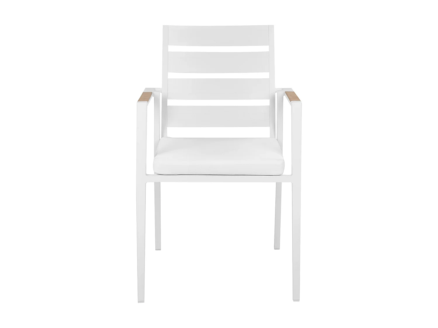 Lot de 4 chaises de jardin avec coussins TAVIANO Métal Blanc