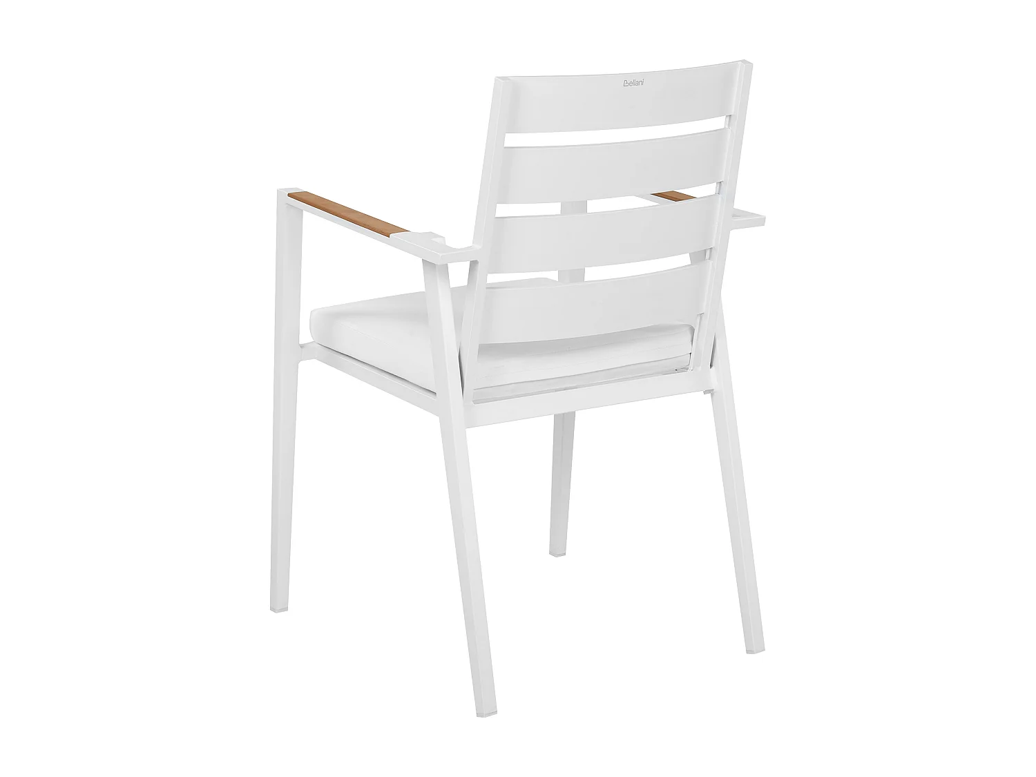 Lot de 4 chaises de jardin avec coussins TAVIANO Métal Blanc