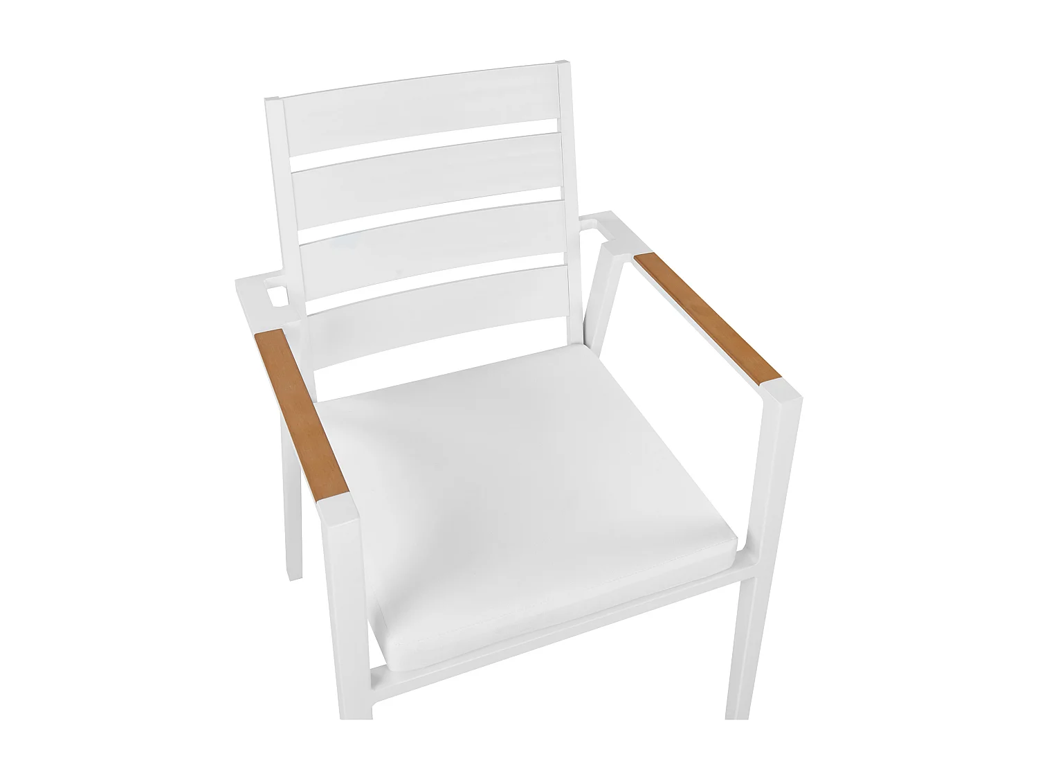 Lot de 4 chaises de jardin avec coussins TAVIANO Métal Blanc