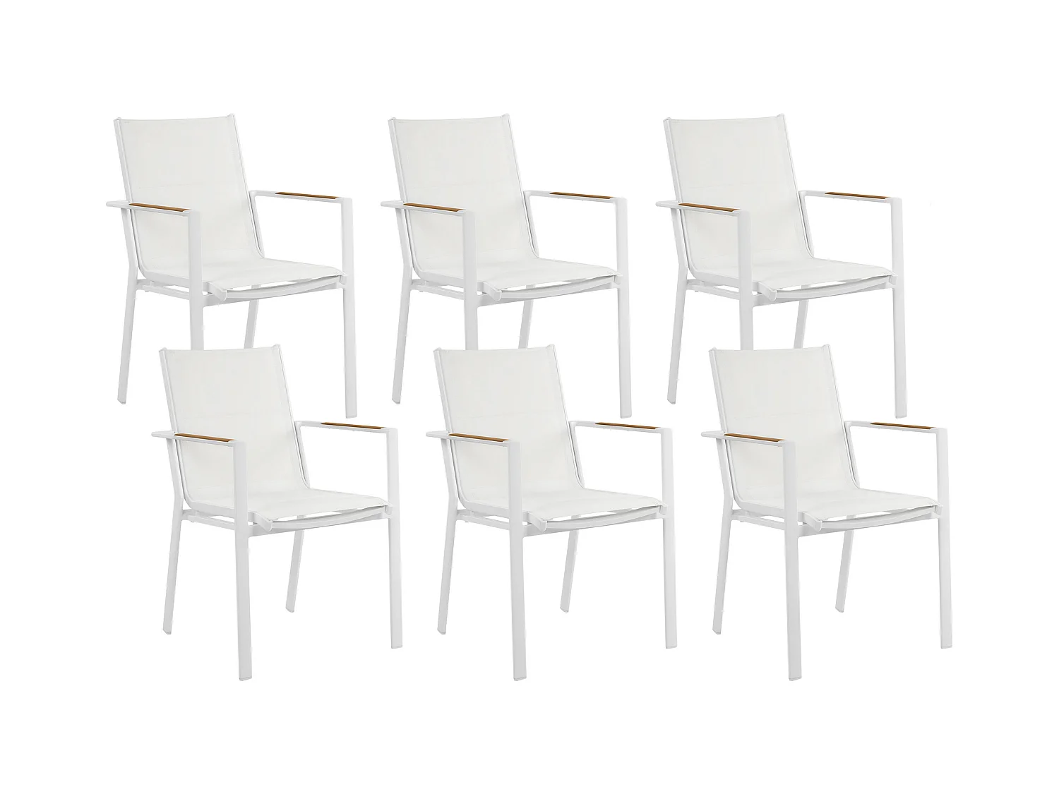 Lot de 6 chaises de jardin BUSSETO Métal Blanc