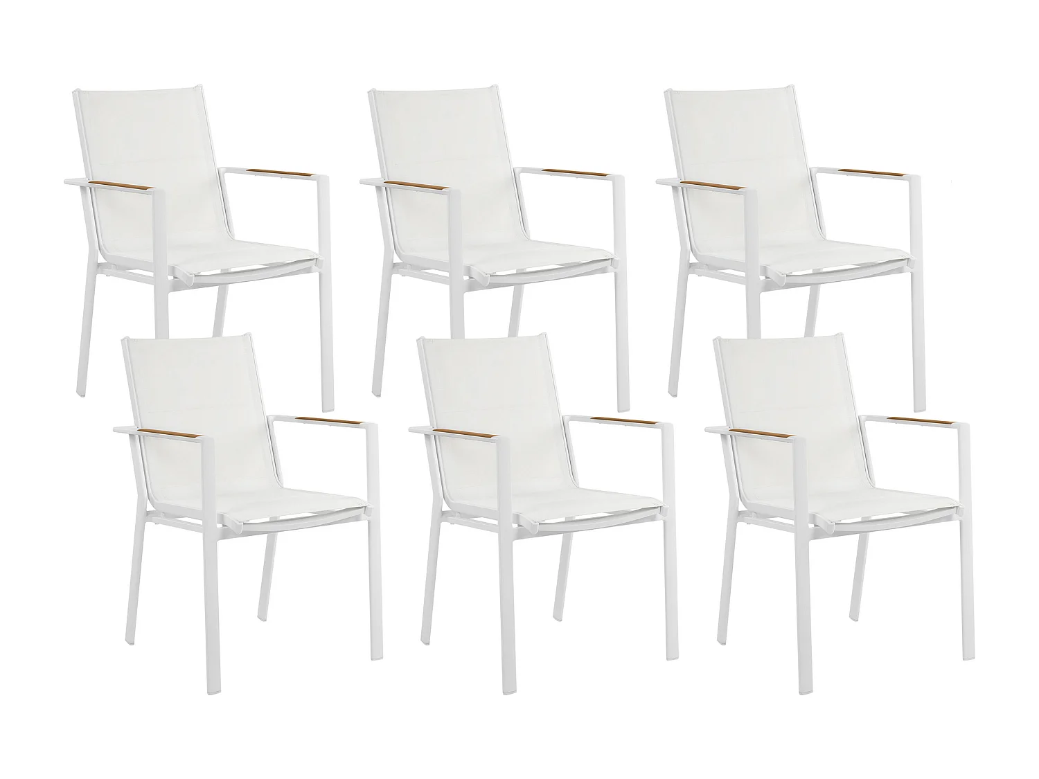 Lot de 6 chaises de jardin BUSSETO Métal Blanc
