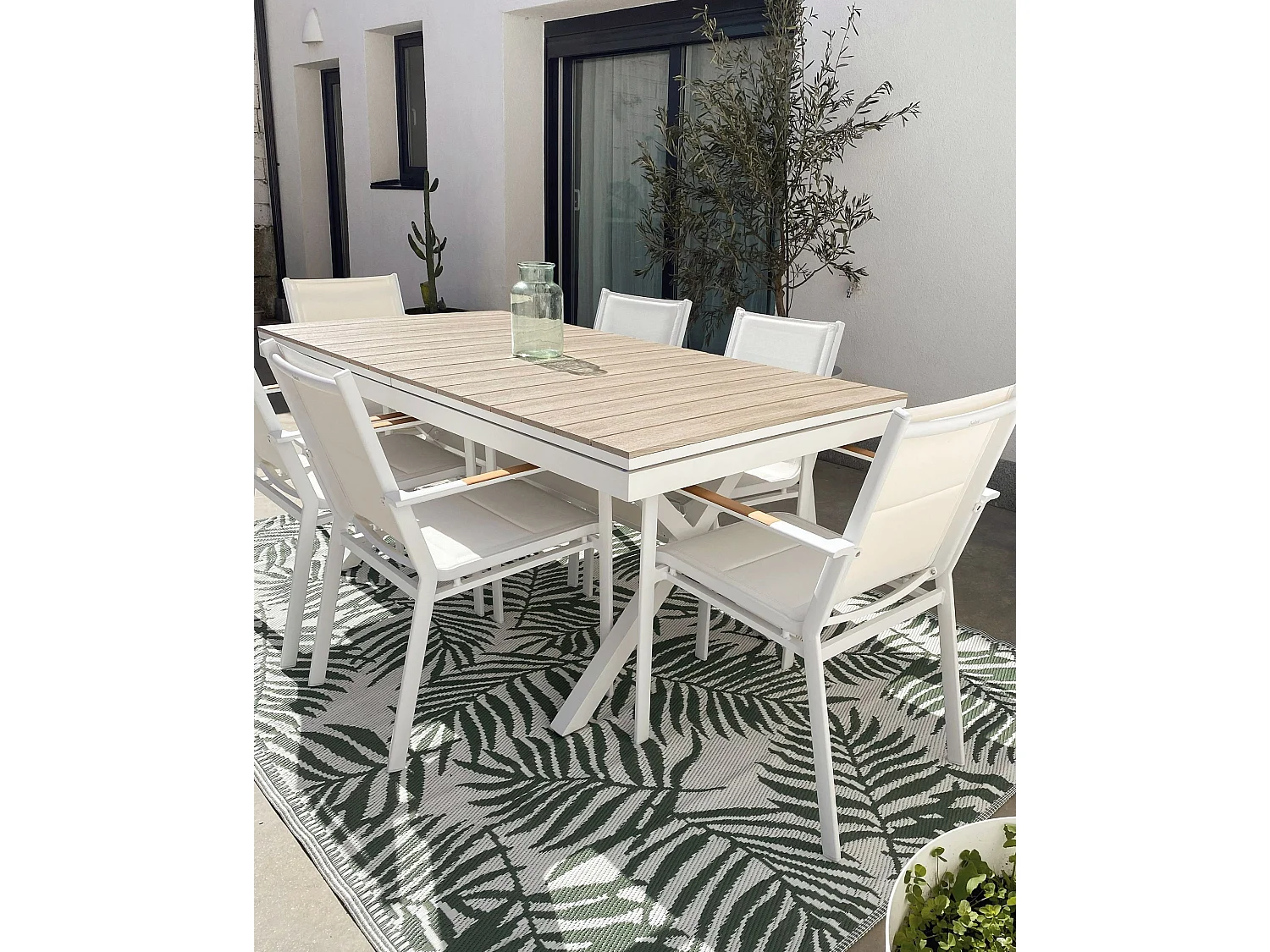 Set van 6 tuinstoelen BUSSETO Metaal Wit