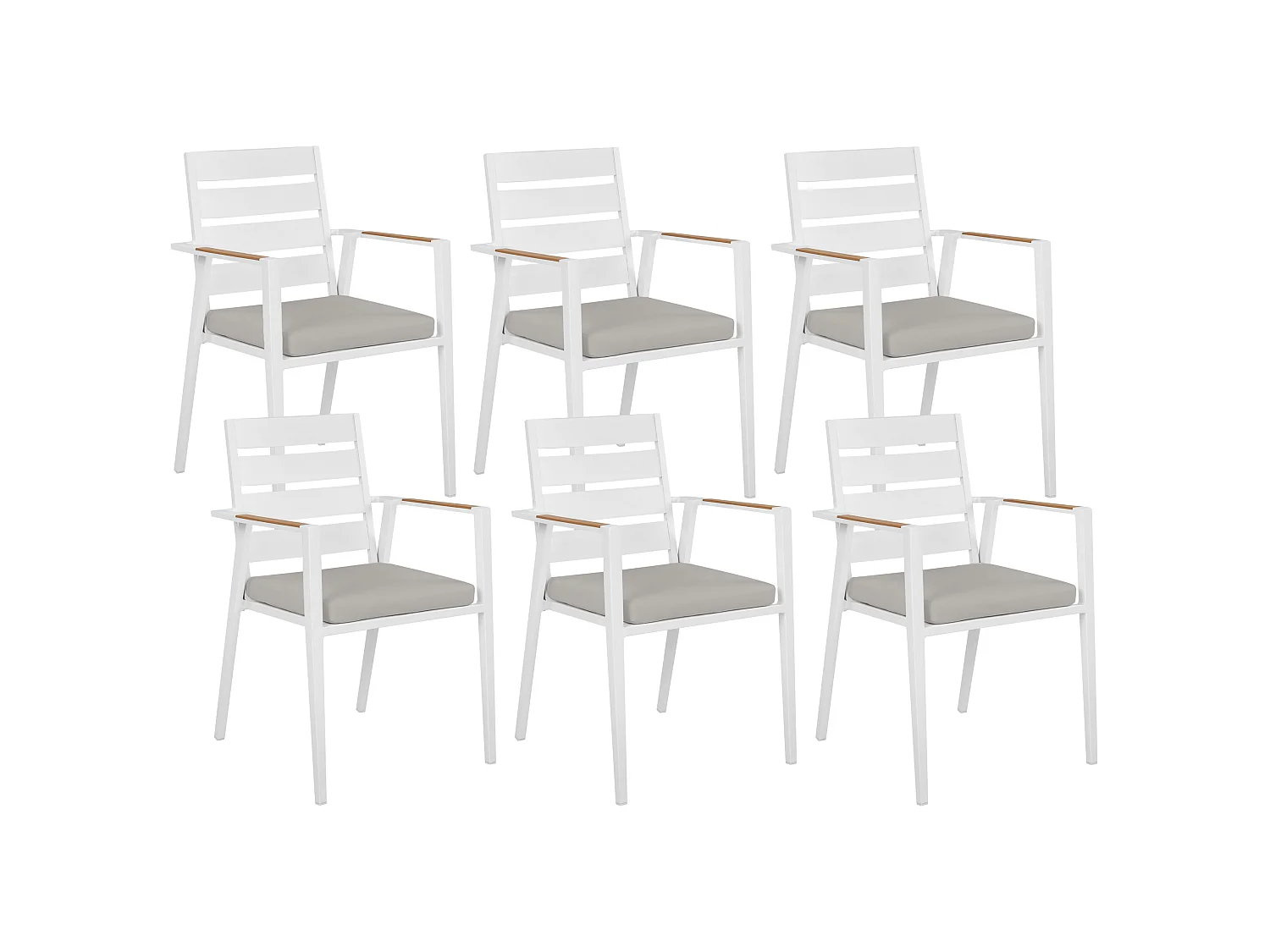 Set mit 6 Stühlen und Sitzkissen TAVIANO Metall Grau