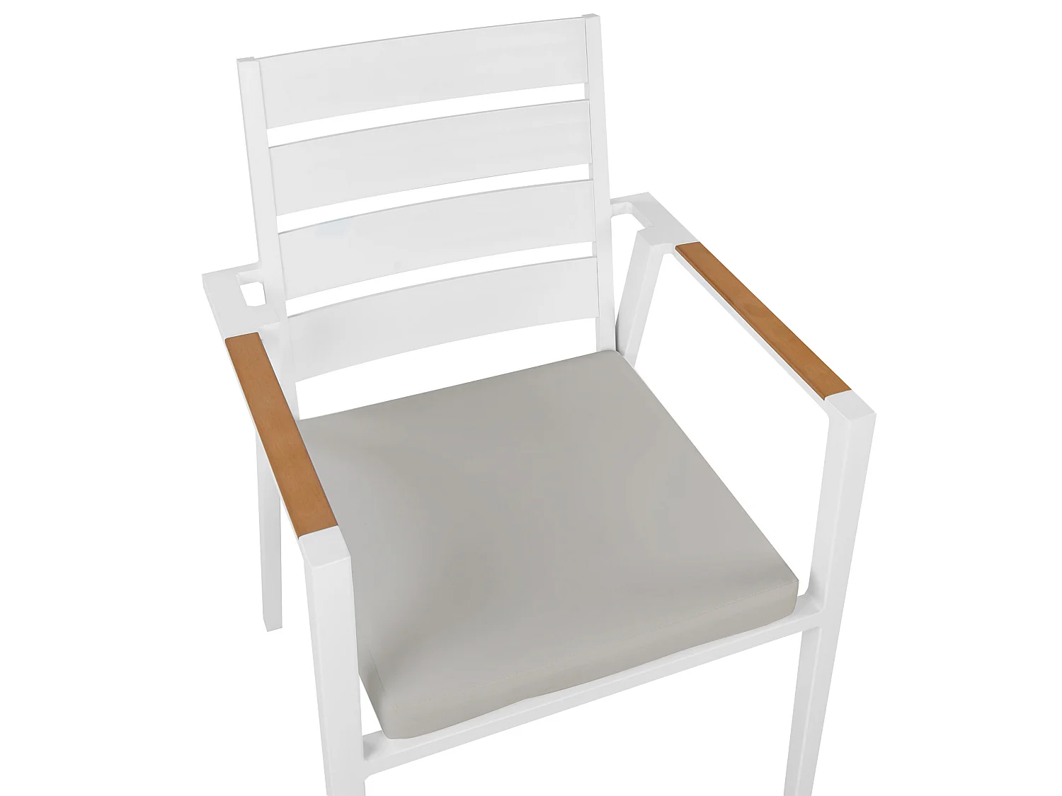 Lot de 6 chaises de jardin avec coussins TAVIANO Métal Gris