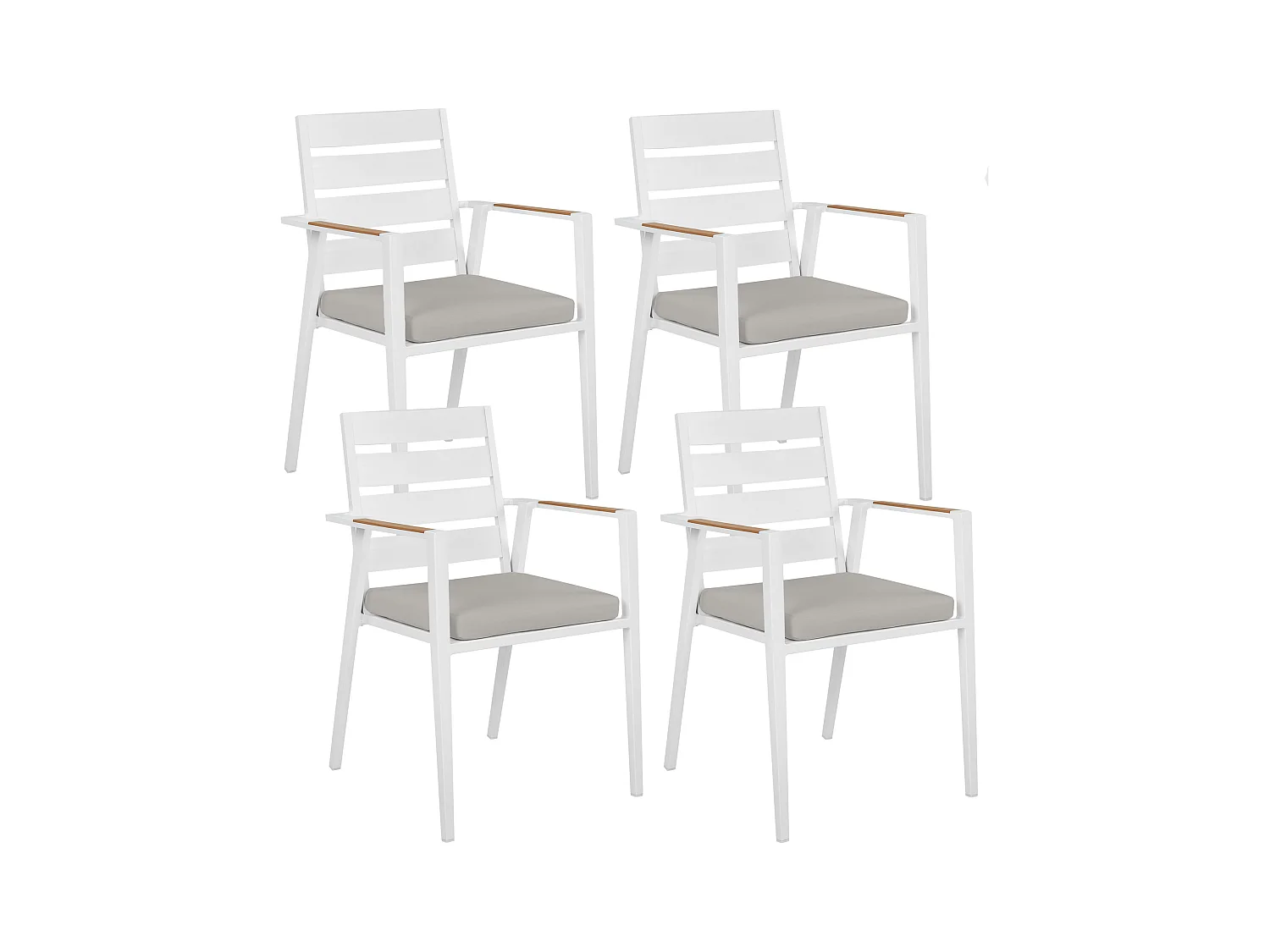 Set van 4 stoelen met zitkussen TAVIANO Metaal Grijs