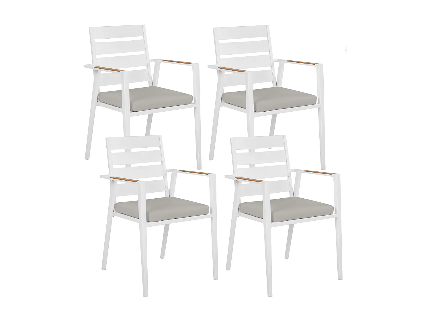 Set van 4 stoelen met zitkussen TAVIANO Metaal Grijs