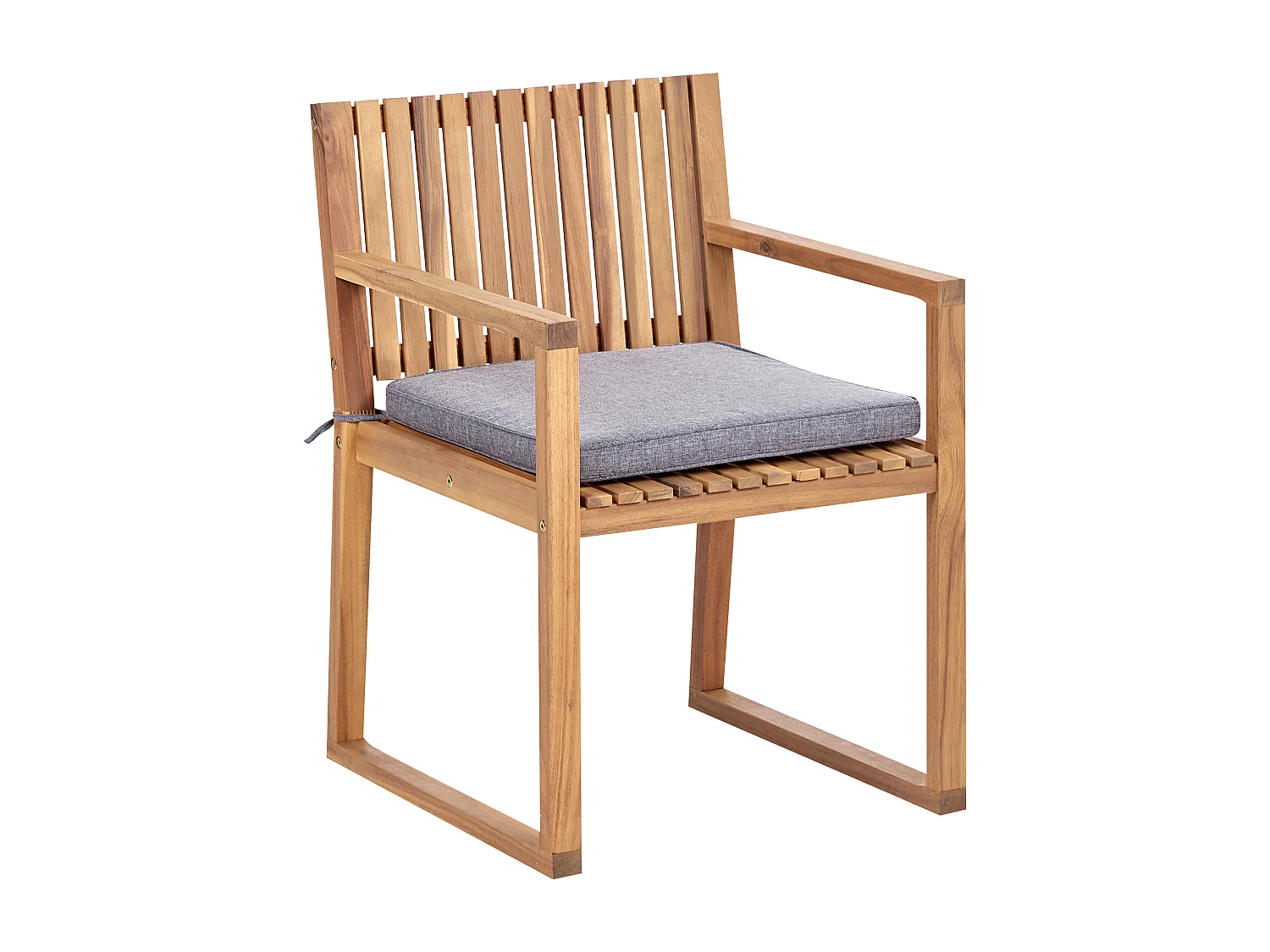 Lot de 8 chaises de jardin avec coussins SASSARI II Bois d'acacia certifié Gris