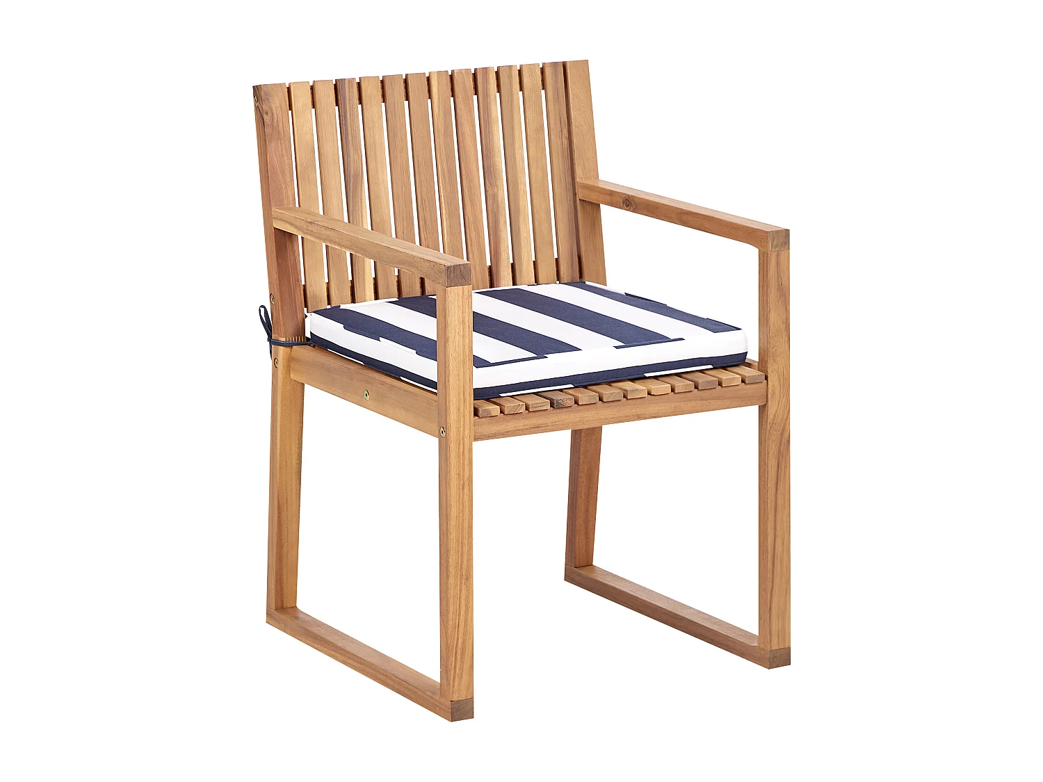 Lot de 8 chaises de jardin avec coussins SASSARI II Bois d'acacia certifié Bleu marine