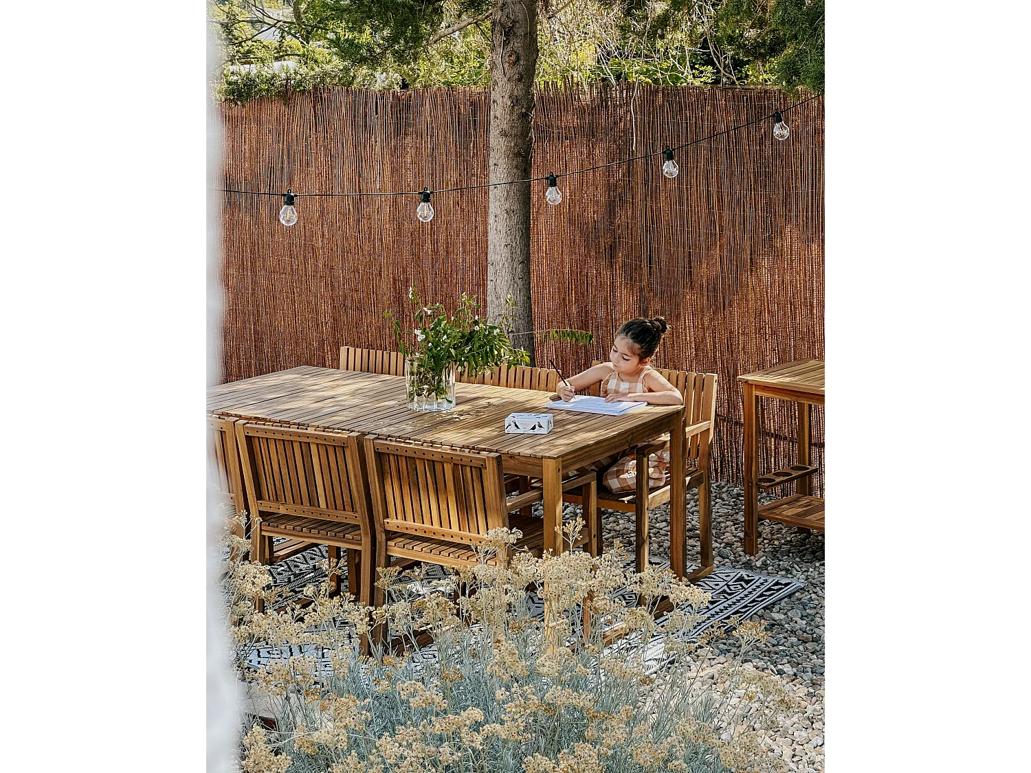 Lot de 8 chaises de jardin avec coussins SASSARI II Bleu
