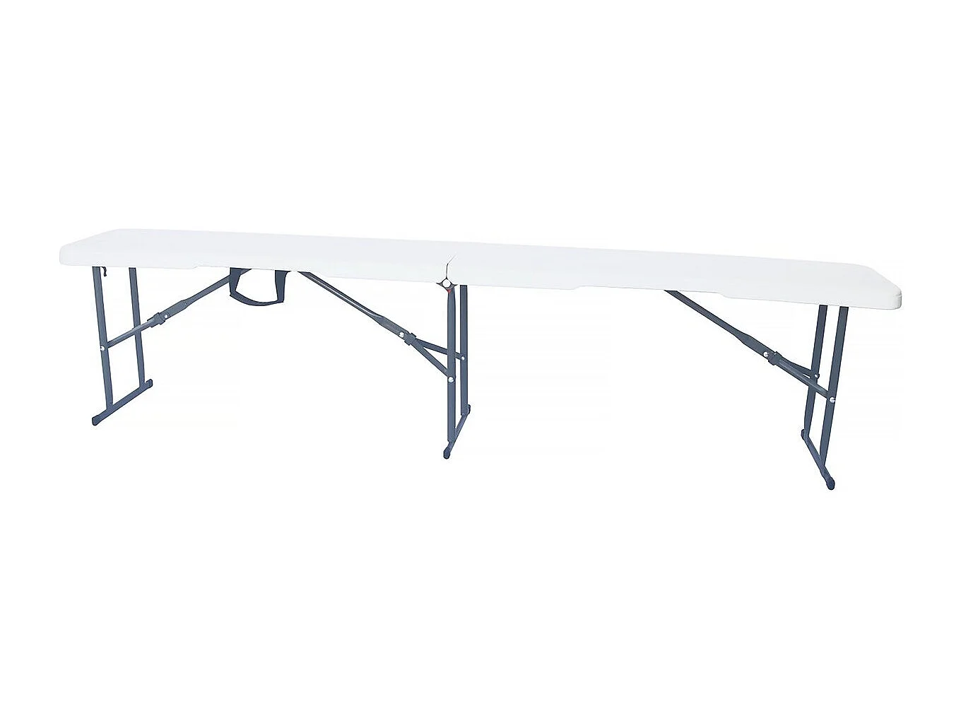 Conjunto de mesa de jardín plegable + 2 bancos "Foldy" - Blanco