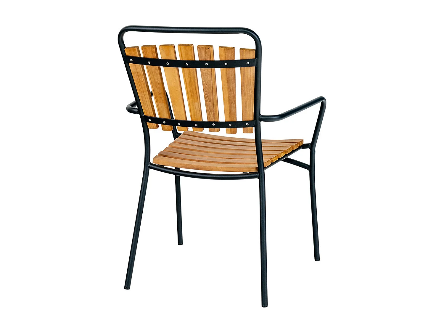 Cleveland set de jardin table de salle à manger Ø130cm naturel, noir et 4 Cleveland chaise naturel, noir.