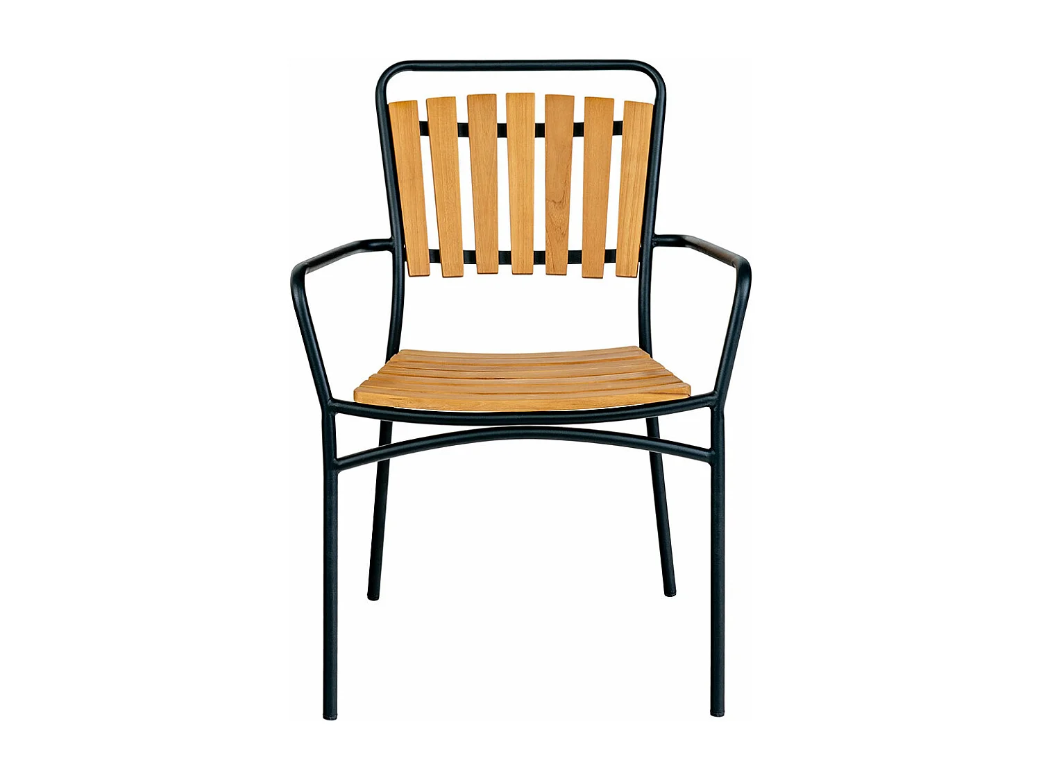 Cleveland set de jardin table de salle à manger Ø130cm naturel, noir et 4 Cleveland chaise naturel, noir.