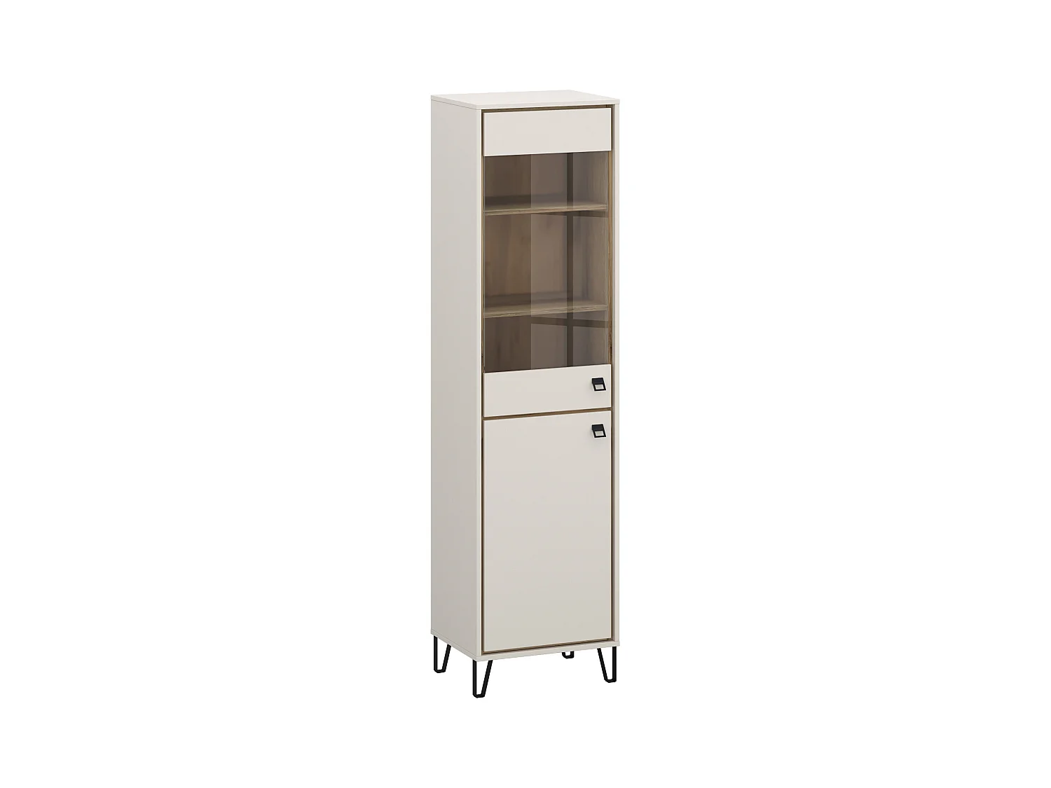 VITRINE Tirion kaschmir / Eiche Delano 51 / 40 / 192cm