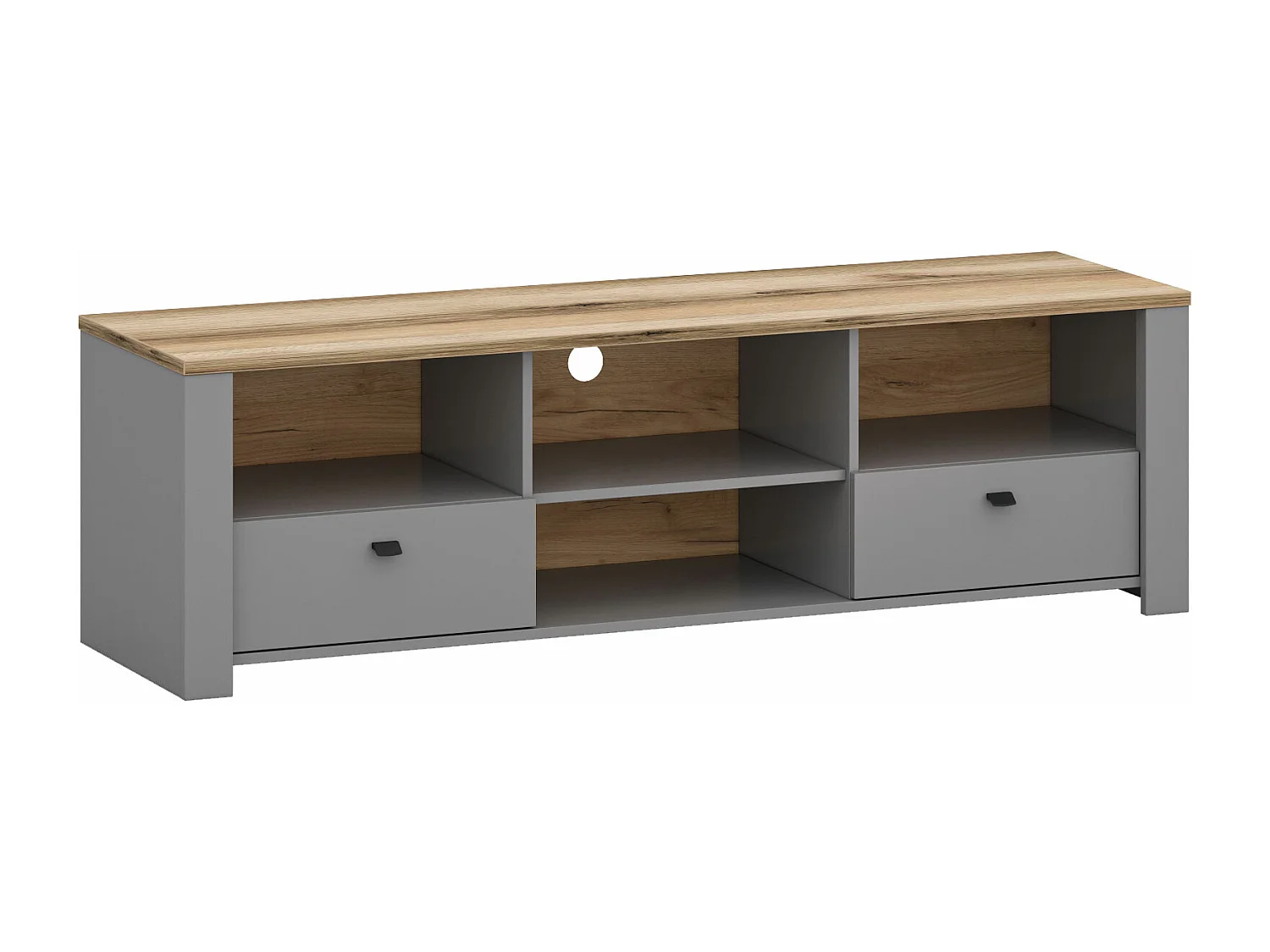 LOWBOARD Latour grau / Eiche Delano 165 / 57 / 50cm