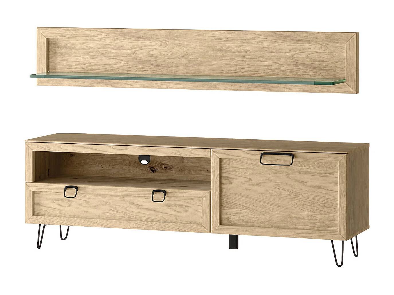 WOHNZIMMER-SET Limbo Eiche Artisan 2-teilig