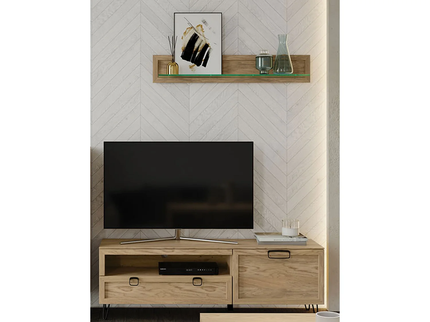 WOHNZIMMER-SET Limbo Eiche Artisan 2-teilig