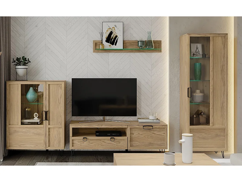 WOHNWAND Limbo Eiche Artisan 4-teilig