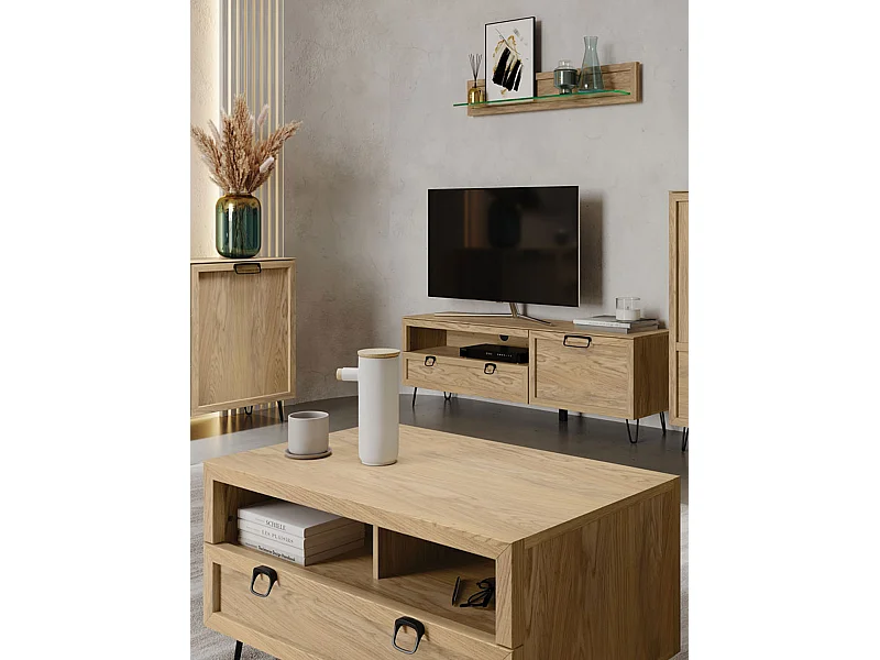 WOHNZIMMER-SET Limbo Eiche Artisan 3-teilig