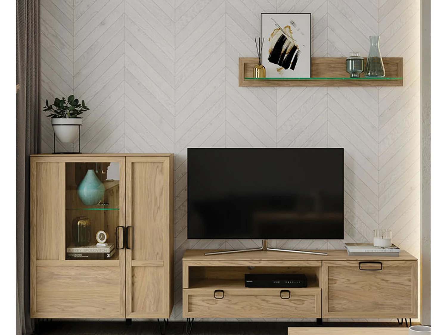 WOHNWAND Limbo Eiche Artisan 3-teilig
