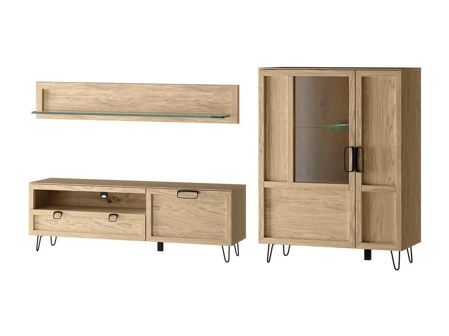 WOHNWAND Limbo Eiche Artisan 3-teilig