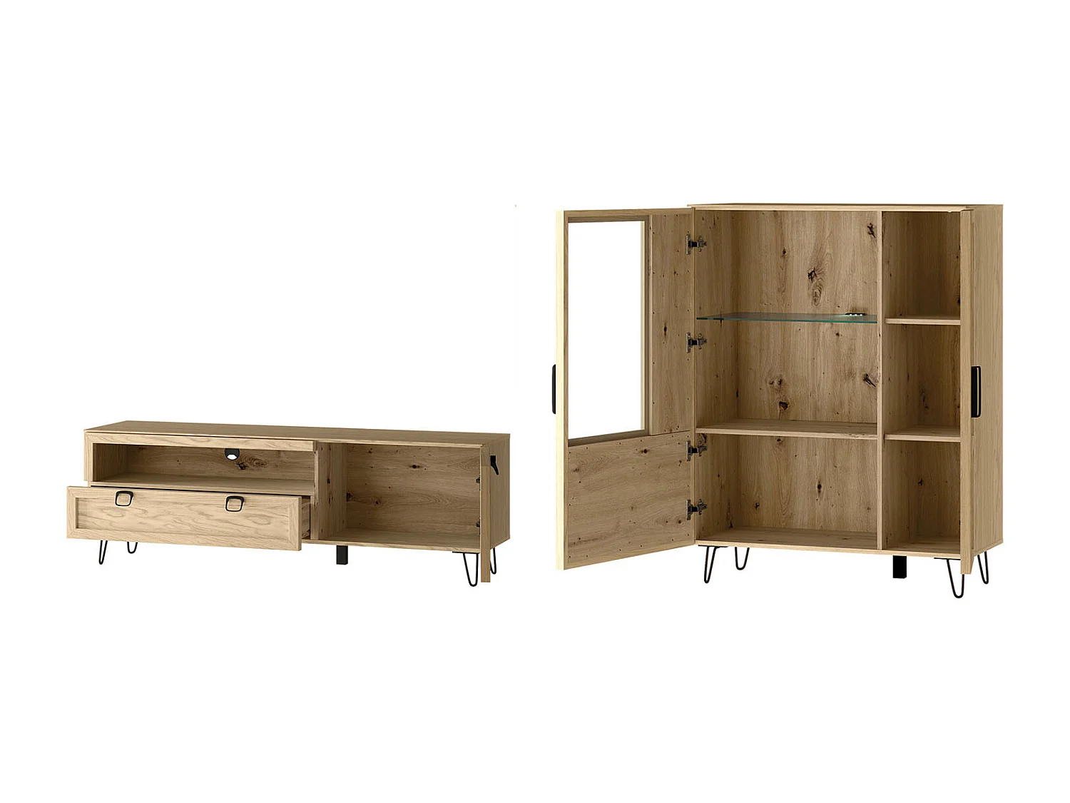 WOHNWAND Limbo Eiche Artisan 3-teilig