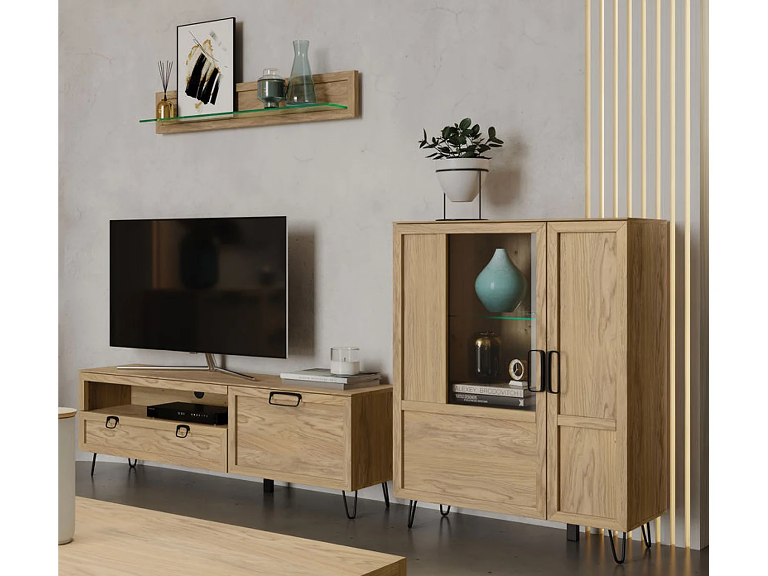 WOHNWAND Limbo Eiche Artisan 3-teilig