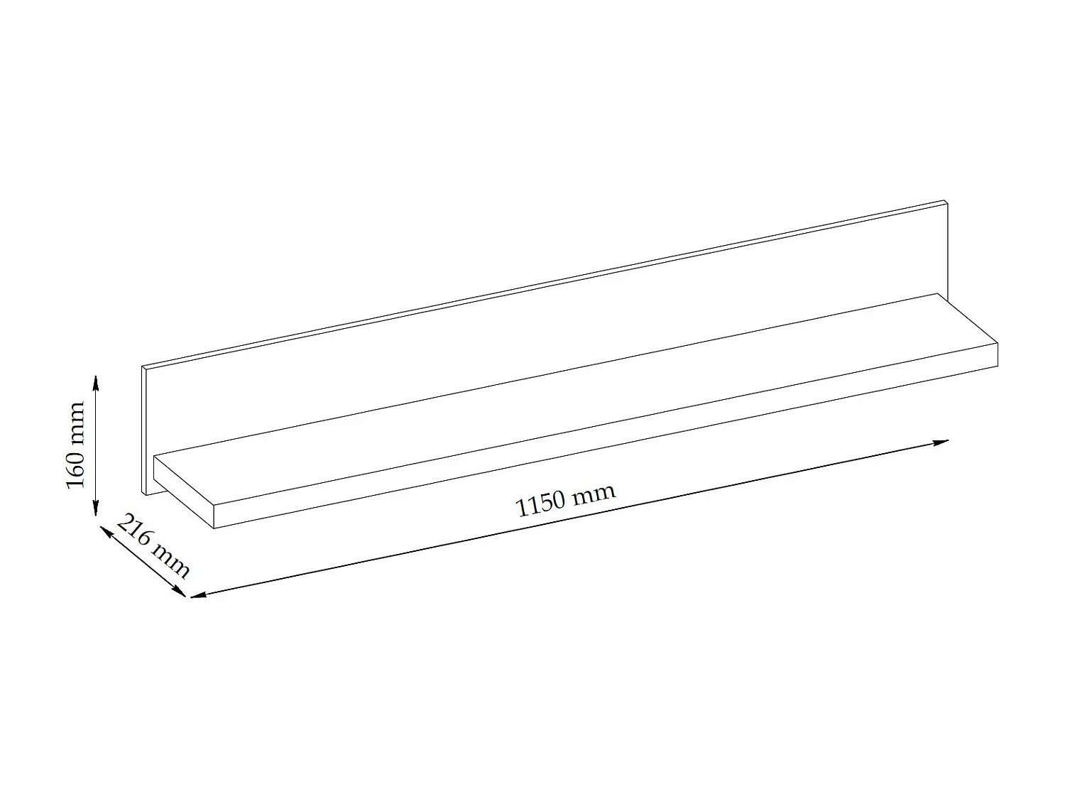 WOHNWAND Latour grau / Eiche Delano 255 / 57 / 135cm 3-teilig