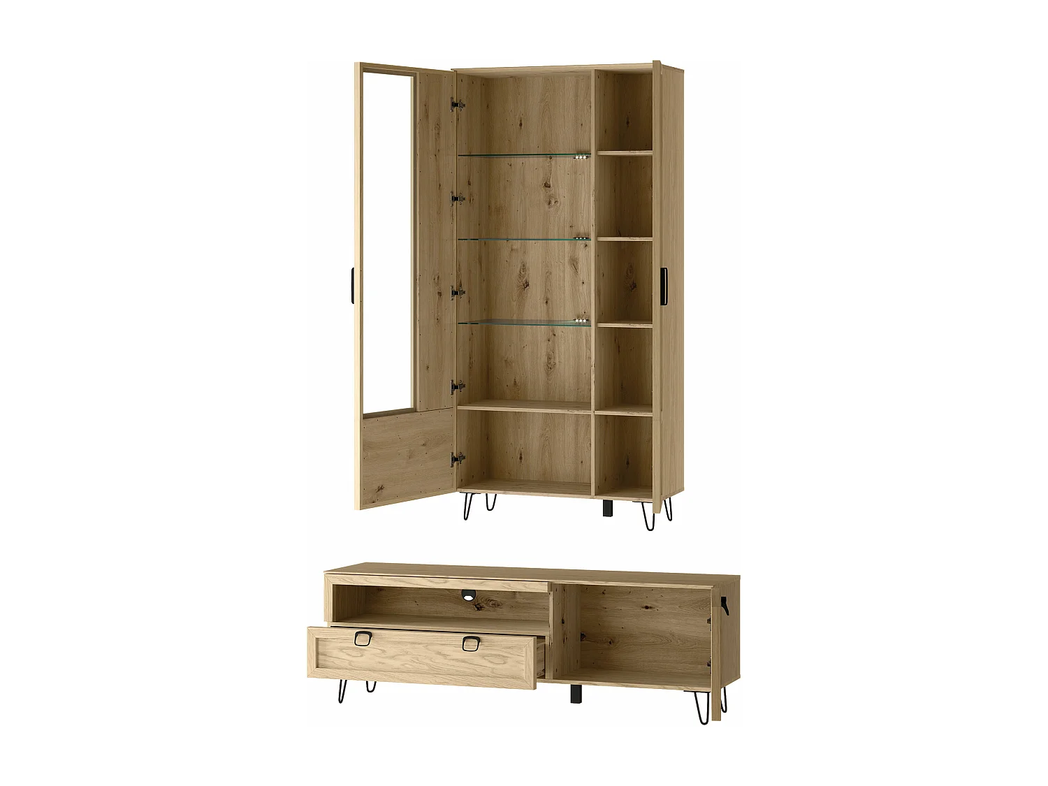 WOHNWAND Limbo Eiche Artisan 3-teilig