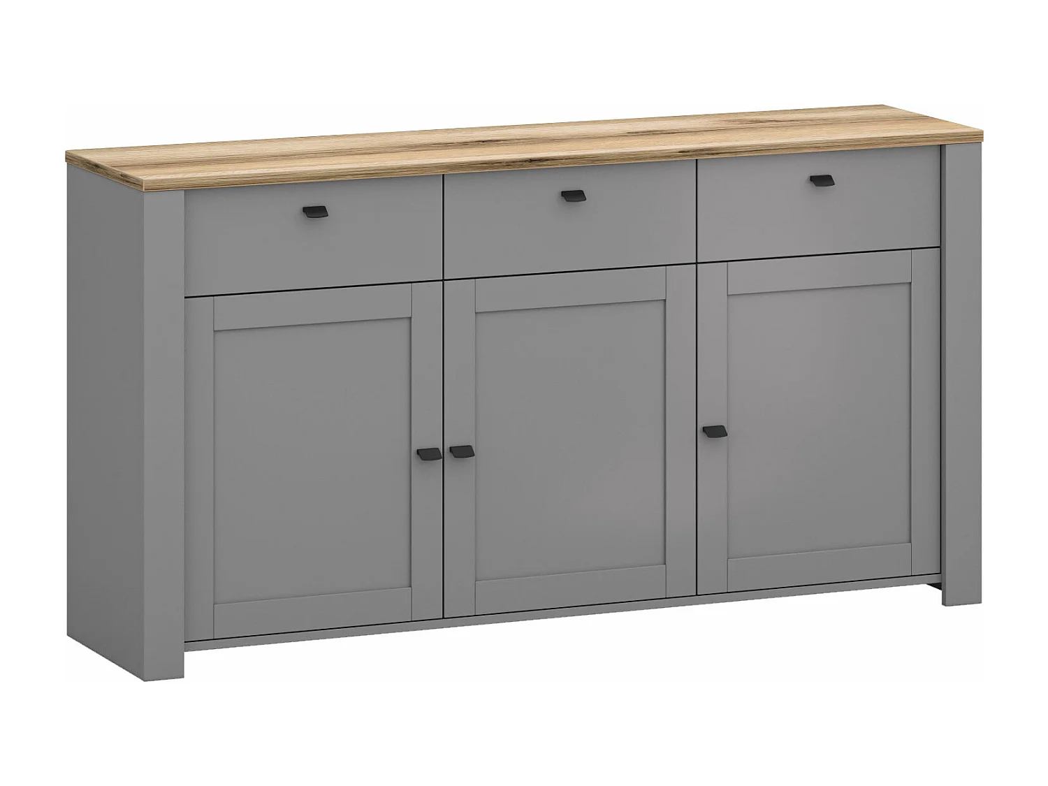 SIDEBOARD Latour grau / Eiche Delano 165 / 42 / 88cm