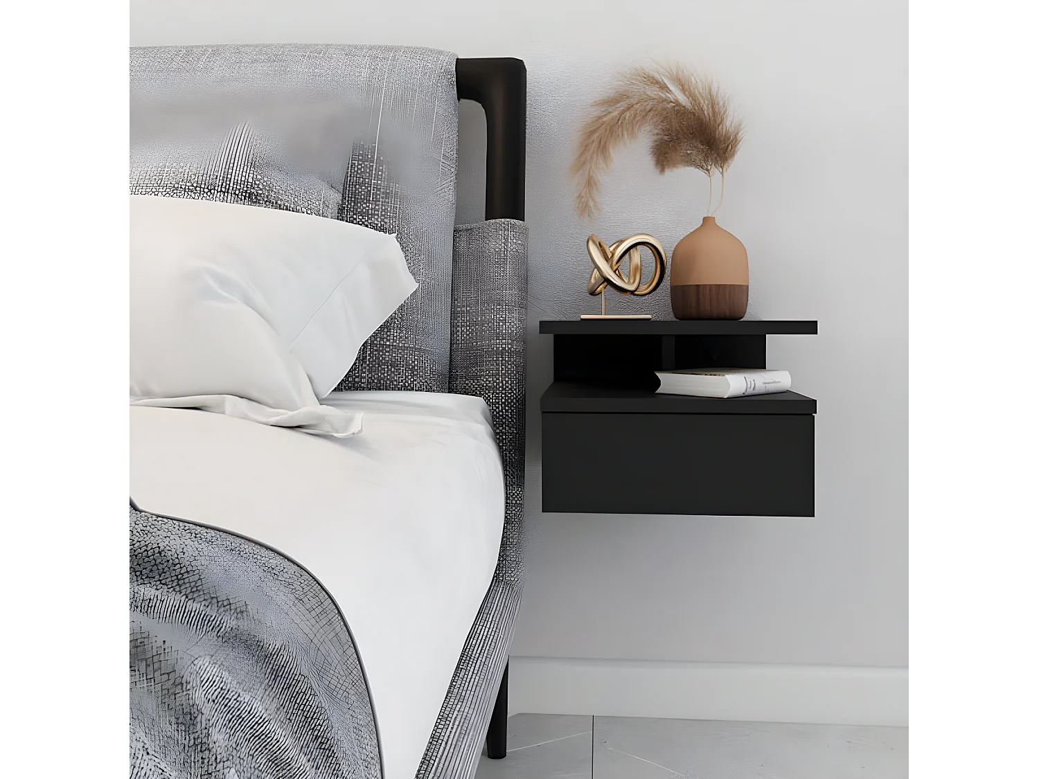 Nachttisch T01 schwarz 32 / 35 / 23 cm