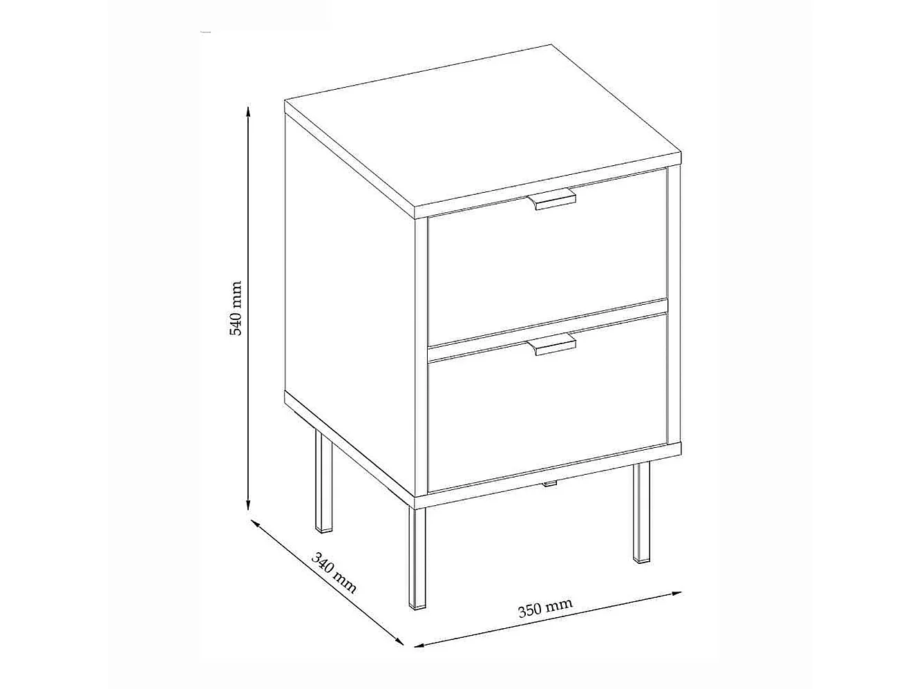 NACHTKONSOLE Ido schwarz 35 / 34 / 54cm