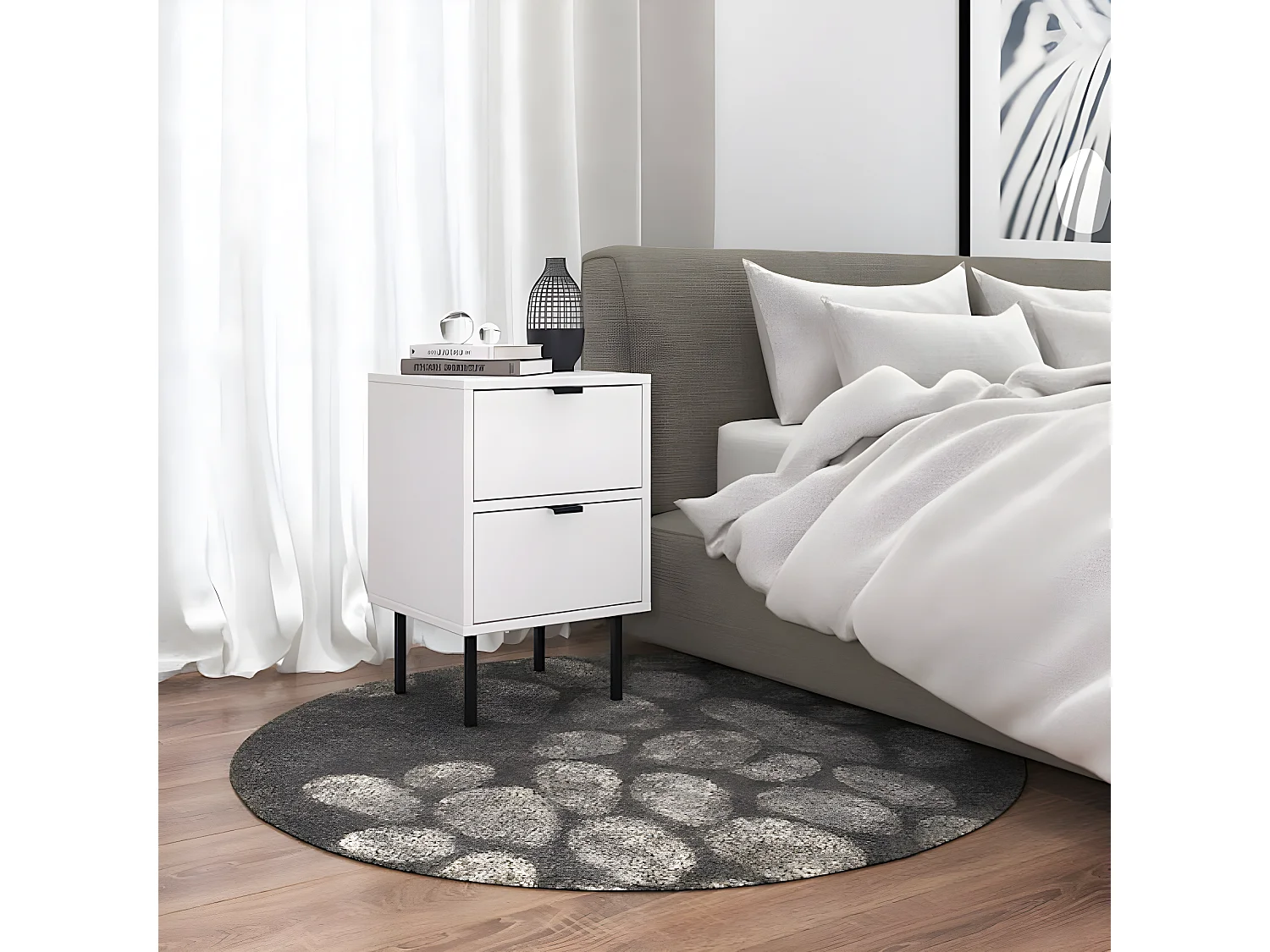 Nachttisch IDO weiß 35 / 34 / 54 cm