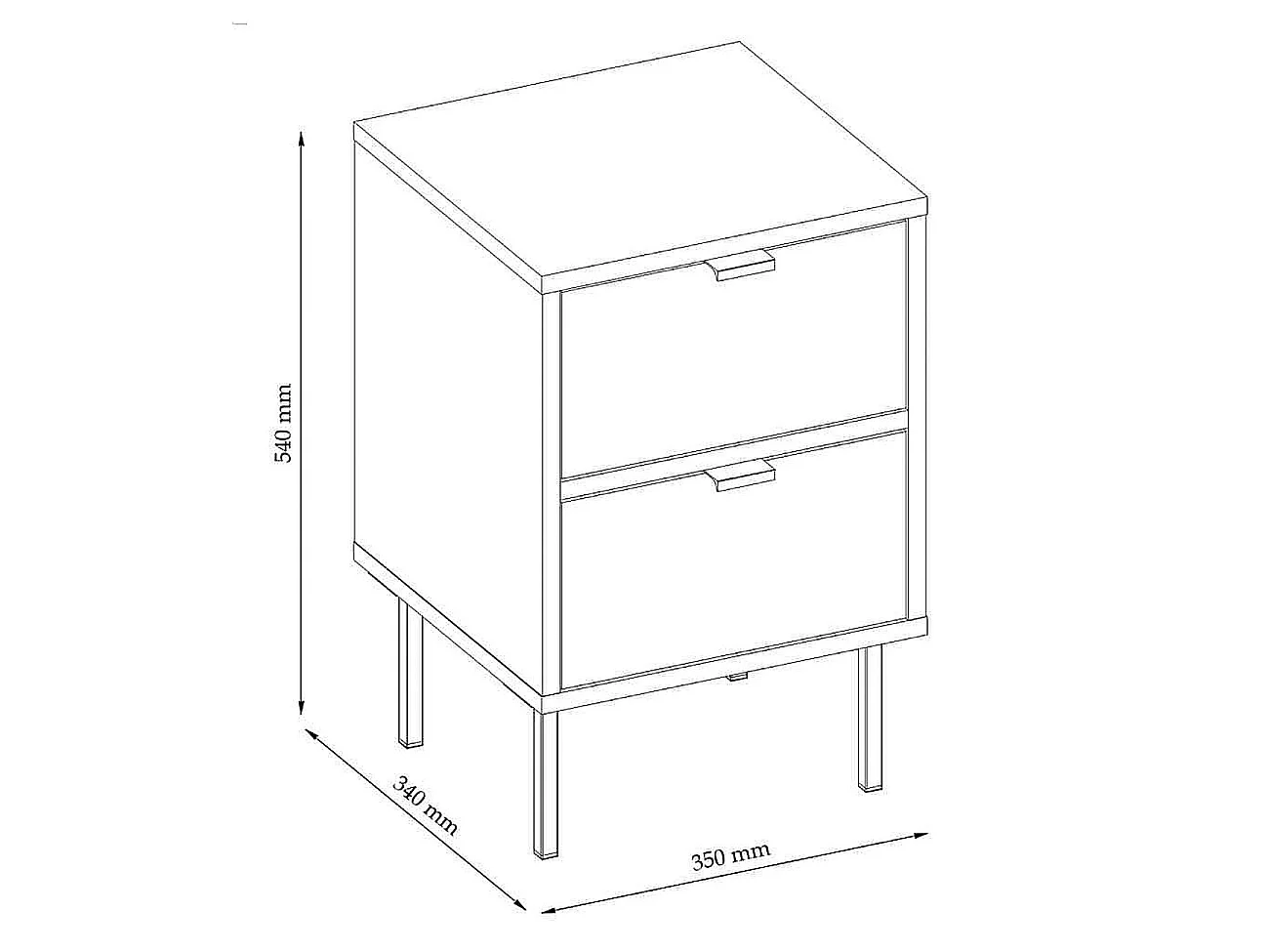 NACHTKONSOLE Ido weiß 35 / 34 / 54cm