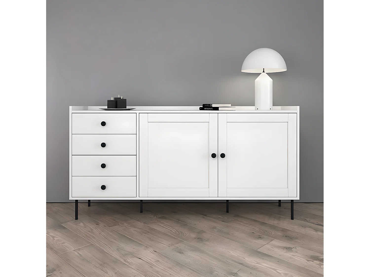 Kommode IDO weiß 151 / 40 / 80 cm