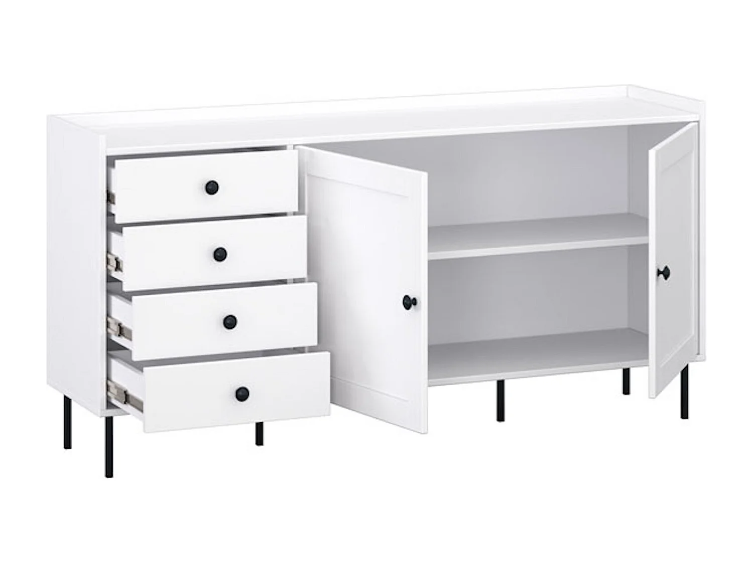 Kommode IDO weiß 151 / 40 / 80 cm