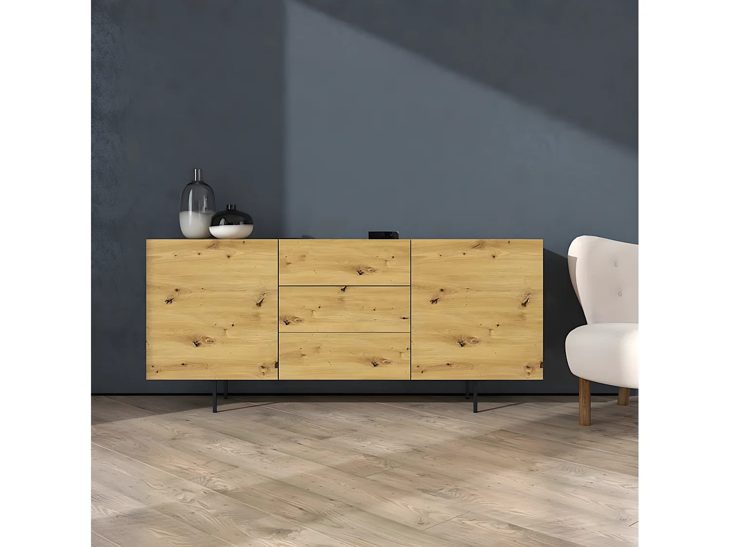 Kommode COCO Artisan Eiche 163 / 41 / 72 cm