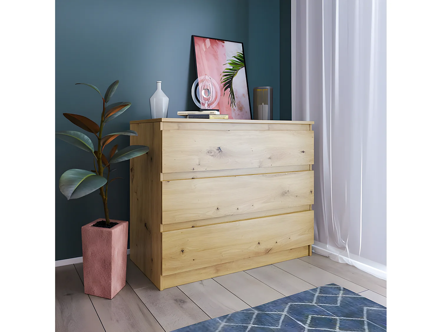 Kommode A12a Artisan Eiche 106 / 45 / 84 cm