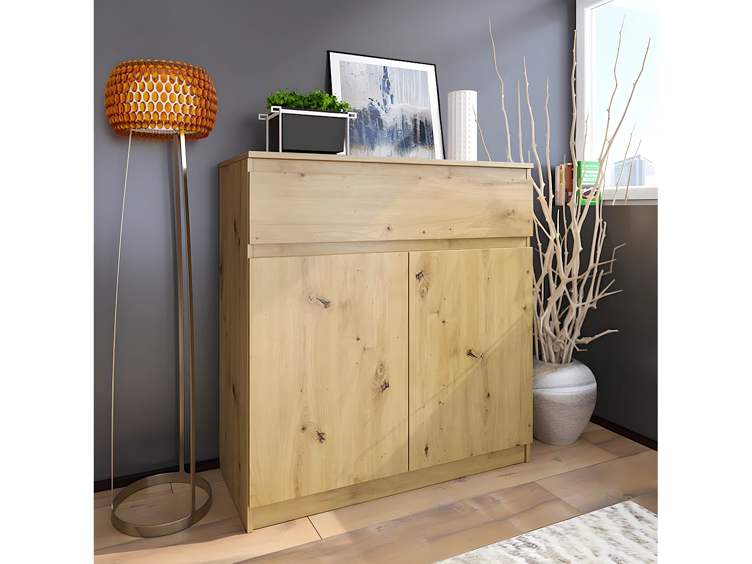 Kommode A23a Artisan Eiche 106 / 45 / 110 cm