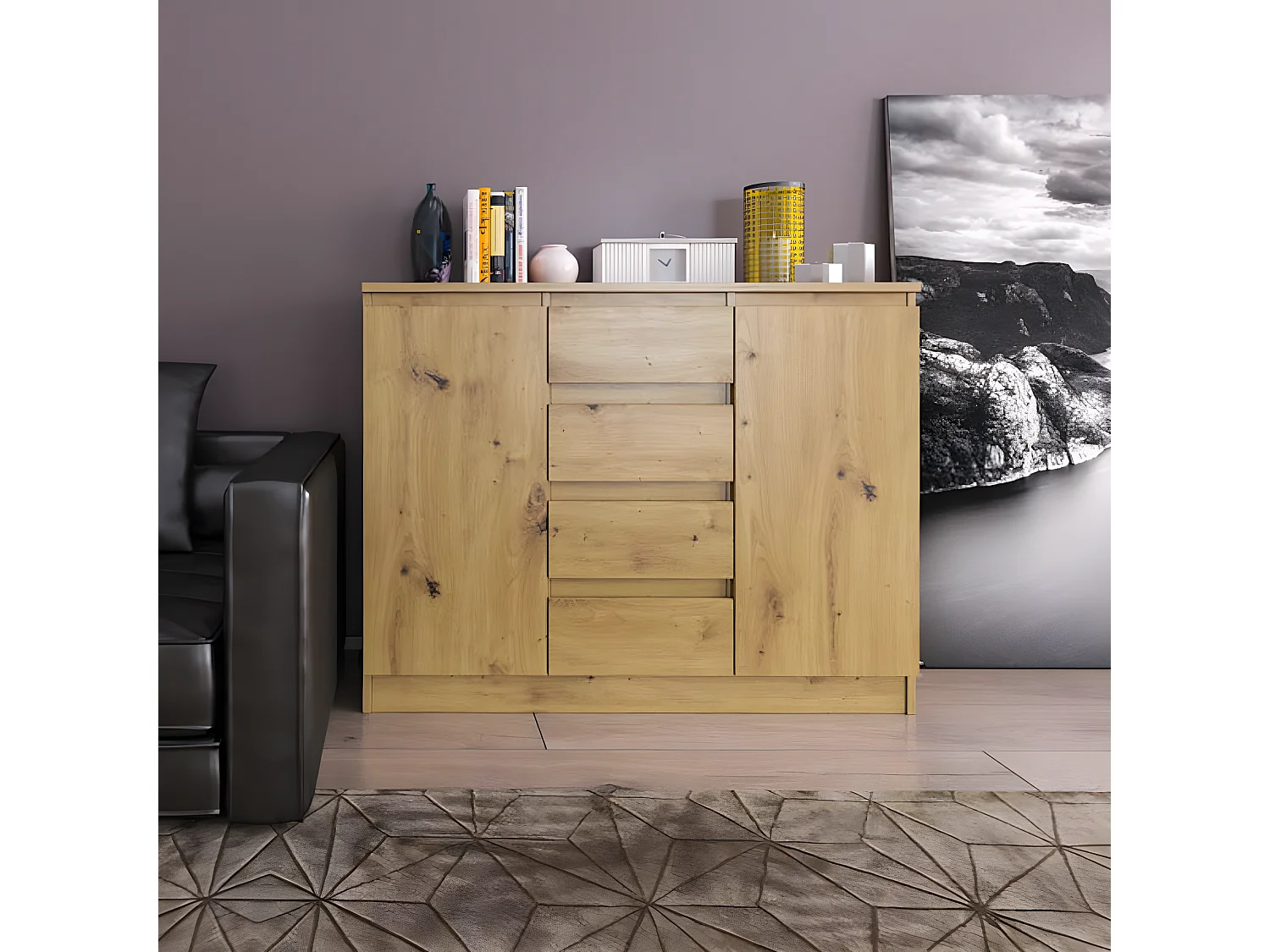 Kommode A1a Artisan Eiche 109 / 37 / 85 cm