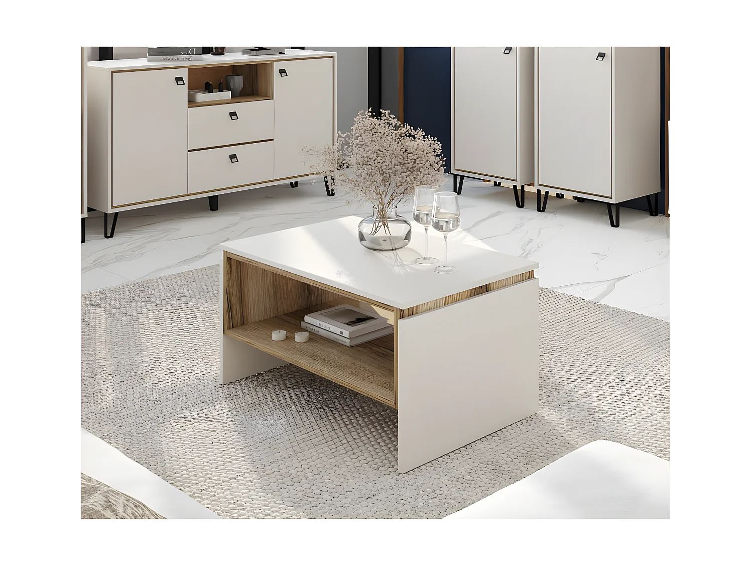 COUCHTISCH Tirion kaschmir / Eiche Delano 52 / 80 / 42cm