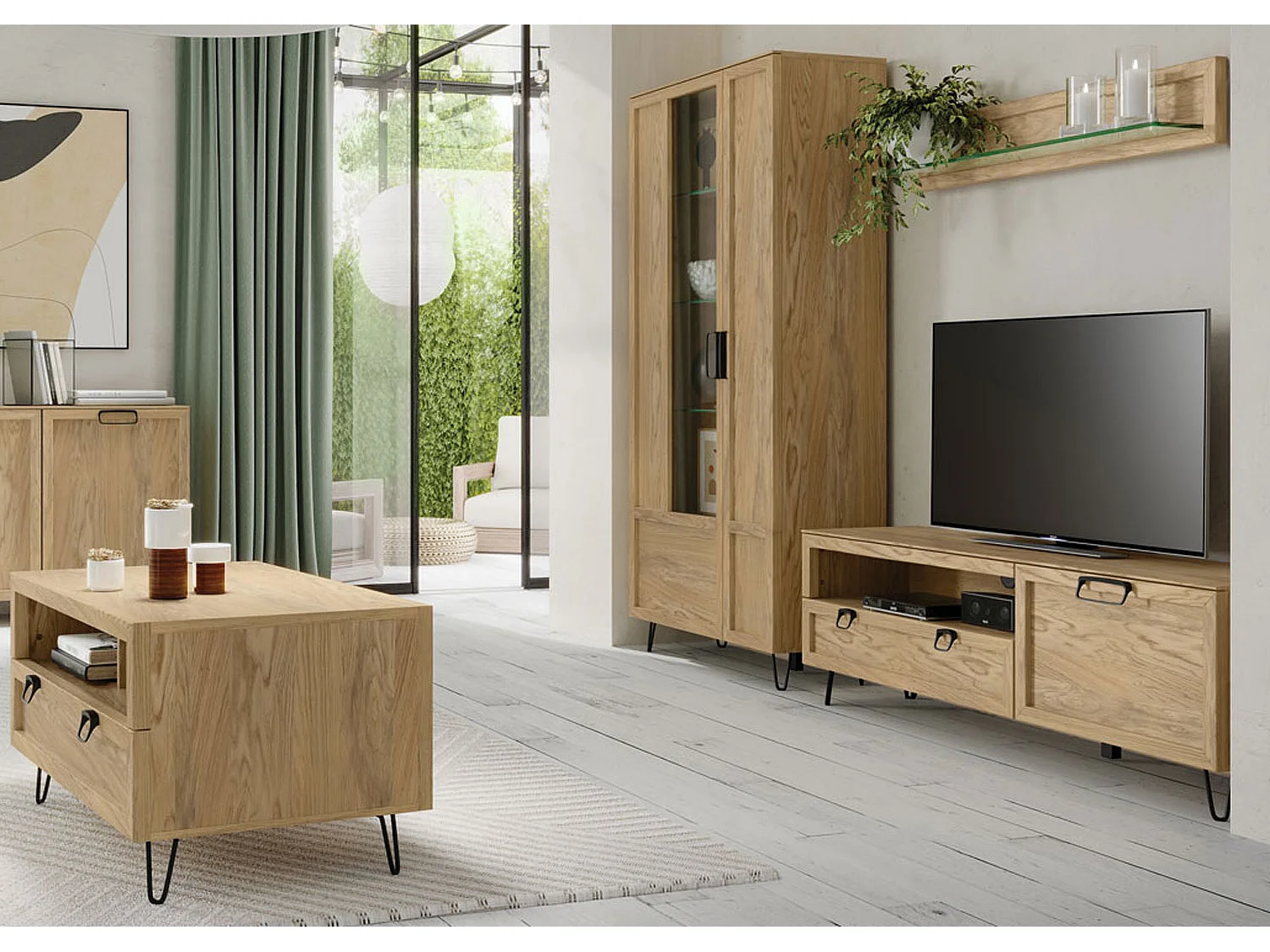 WOHNZIMMER-SET Limbo Eiche Artisan 4-teilig