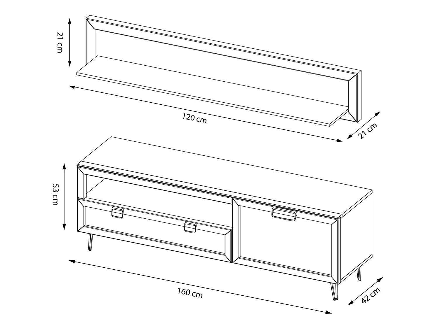 WOHNZIMMER-SET Limbo Eiche Artisan 4-teilig