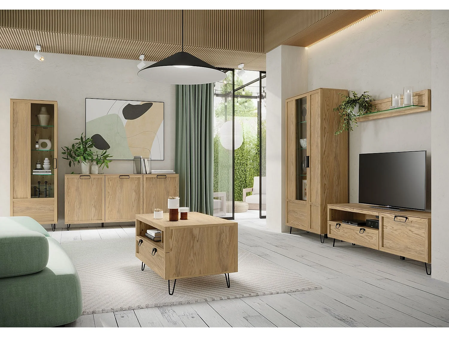 WOHNZIMMER-SET Limbo Eiche Artisan 5-teilig