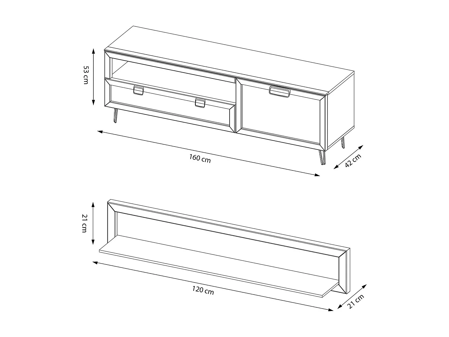WOHNZIMMER-SET Limbo Eiche Artisan 5-teilig