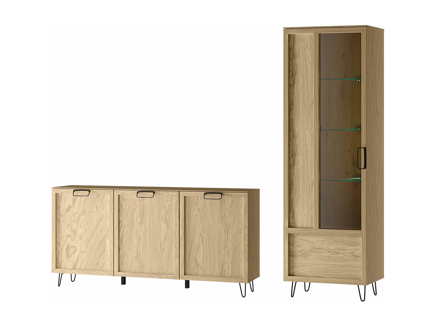 WOHNZIMMER-SET Limbo Eiche Artisan 2-teilig