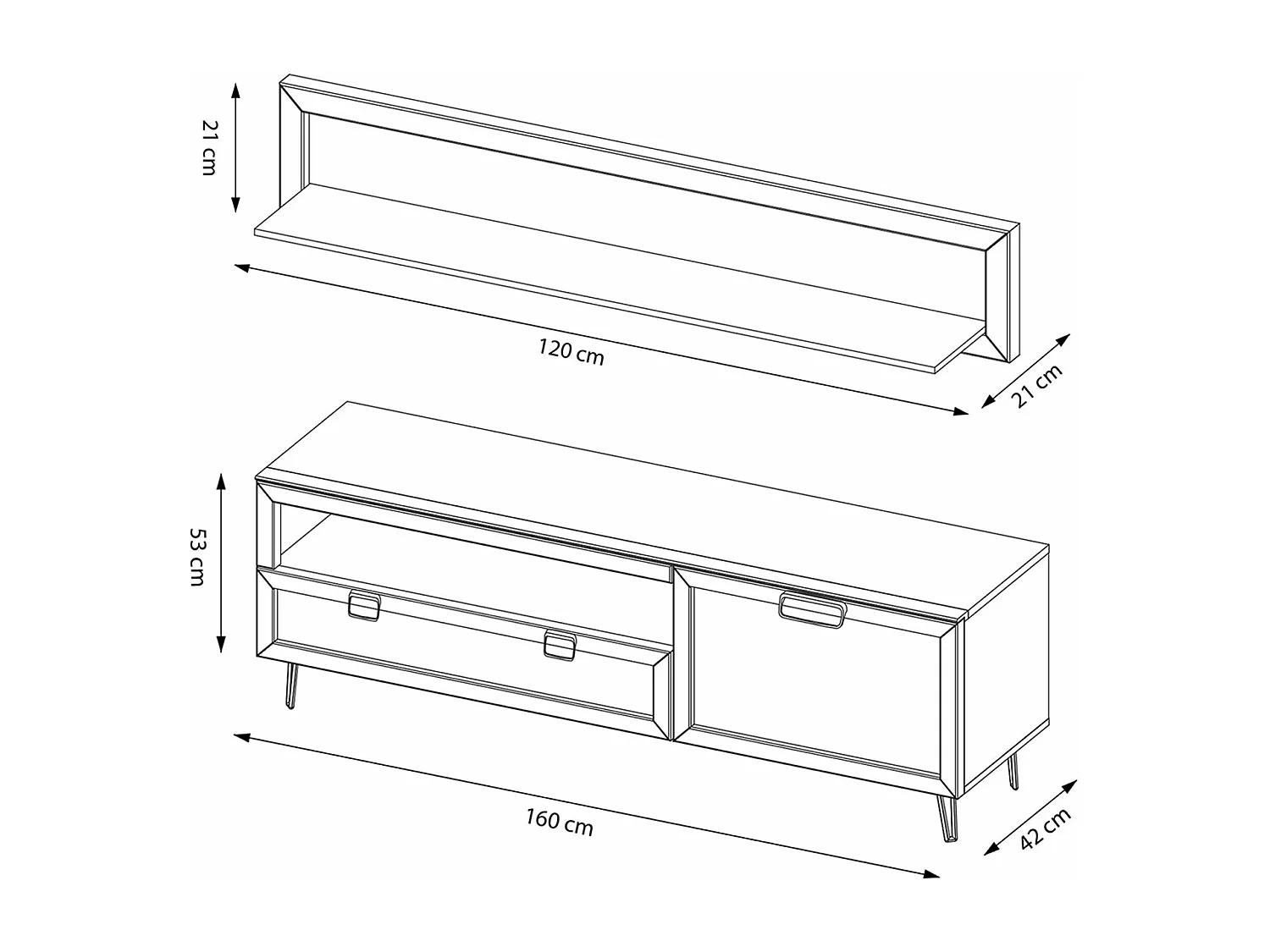 WOHNZIMMER-SET Limbo Eiche Artisan 5-teilig